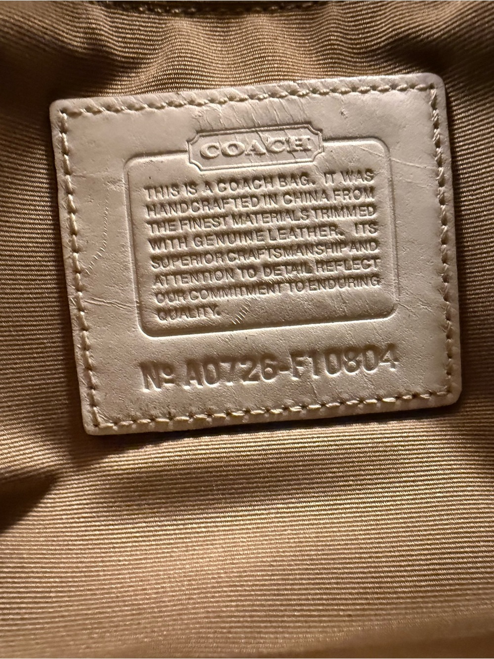 Coach Beige Scribble Signature Small Mini Tote with White Trim Y2K - Picture 4 of 9